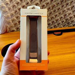 New, Never Been Open, For Fitbit Charge 3/4, Stainless Steel, Mesh Band, Bronze